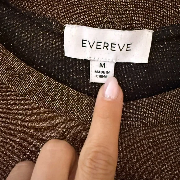 Evereve Ashlyn Metallic Sparkle Brown Mini Dress - Picture 3 of 6